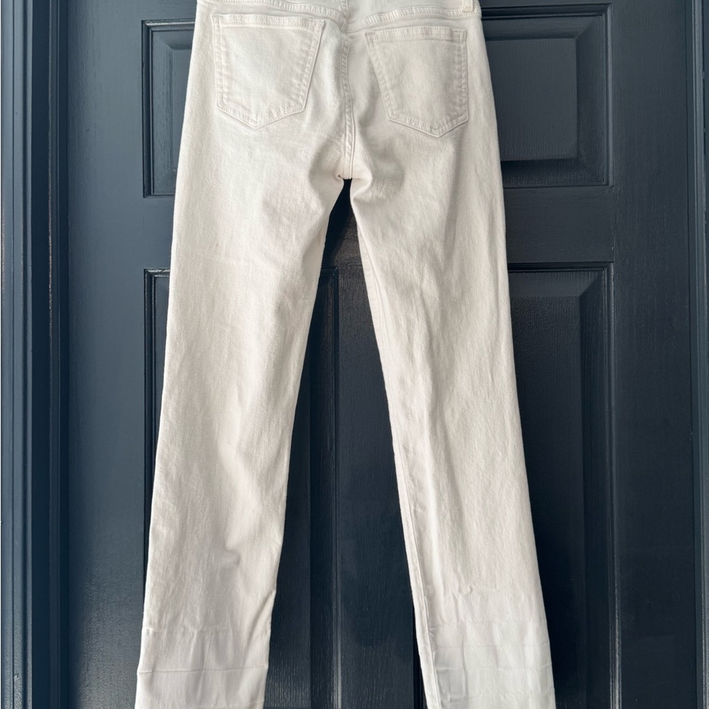 Joe's Jeans Cream Mid-Rise Cigarette Ankle